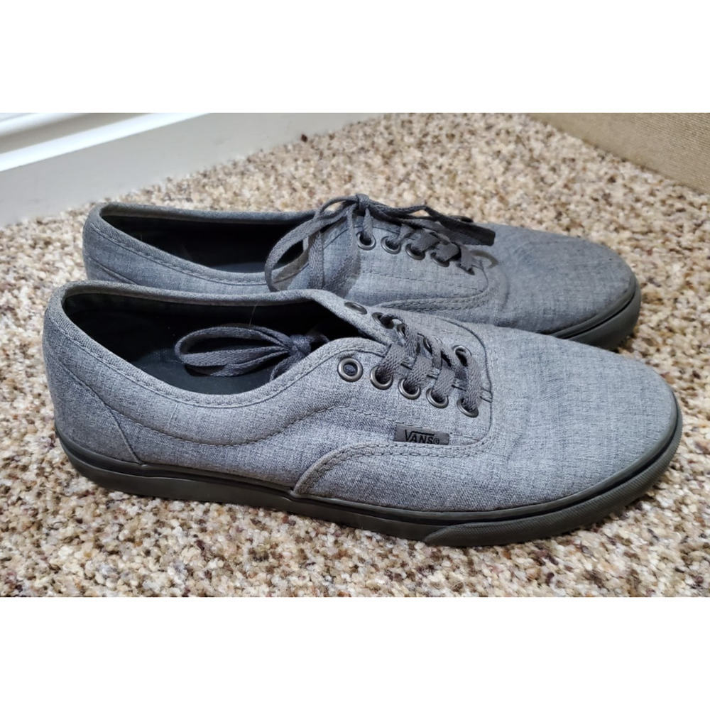 Vans Gray Canvas Lace-Up Sneakers Size US Men 7 / Women 8.5 Casual Skate Shoes